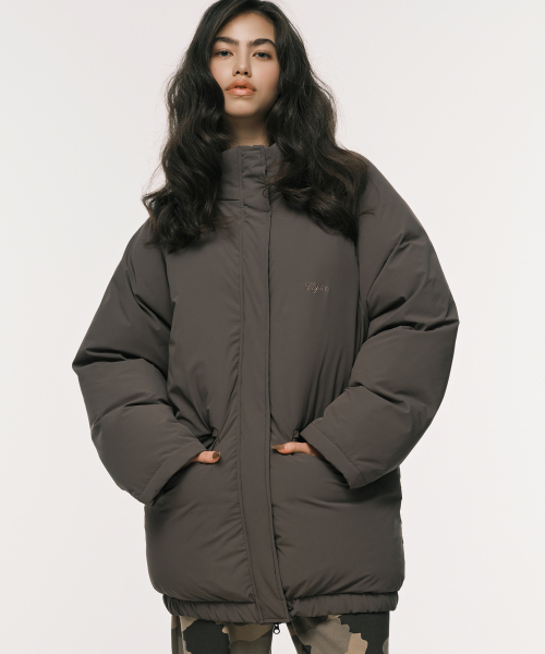 セール】LONG DOWN PUFFER KHAKI BROWN（ダウンジャケット/コート