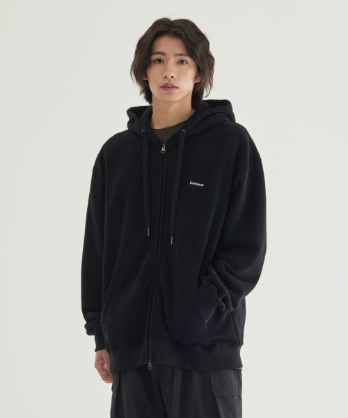 COVERNAT(カバーナット)の「スモールロゴ起毛フードジップアップ ブラック(パーカー・レディース・その他・MEDIUM/SMALL/LARGE/XX-LARGE/X-LARGE/X-SMALL)」の1枚目の写真