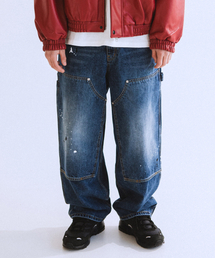 QT8 GARMENTS（キューティーエイトガーメント）の「RG Painted Double Knee Washed Pants (Blue)（デニムパンツ）」