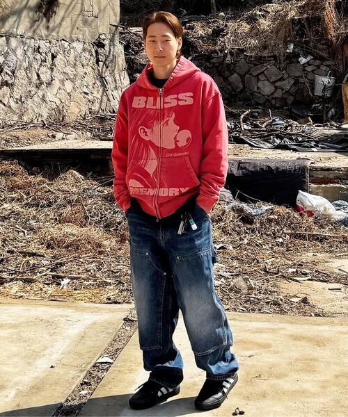 QT8 GARMENTS(キューティーエイトガーメント)の「RG Painted Double Knee Washed Pants (Blue)(デニムパンツ・レディース・その他・MEDIUM/LARGE/X-LARGE)」の6枚目の写真
