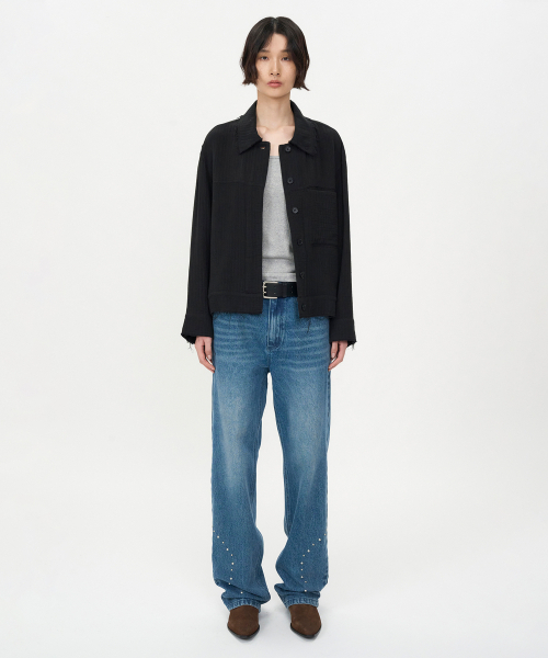 INSILENCE WOMEN(インサイレンスウーマン)の「ダブルガーゼカットオフジャンパー BLACK(その他アウター・レディース・その他・SMALL/MEDIUM)」の3枚目の写真