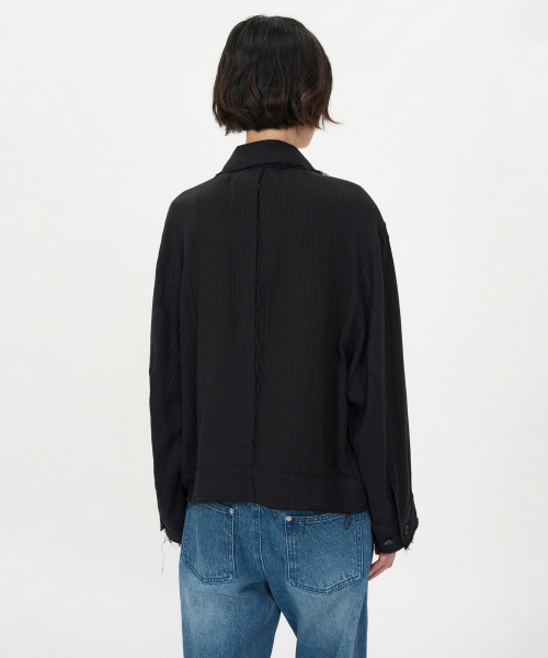 INSILENCE WOMEN(インサイレンスウーマン)の「ダブルガーゼカットオフジャンパー BLACK(その他アウター・レディース・その他・SMALL/MEDIUM)」の2枚目の写真