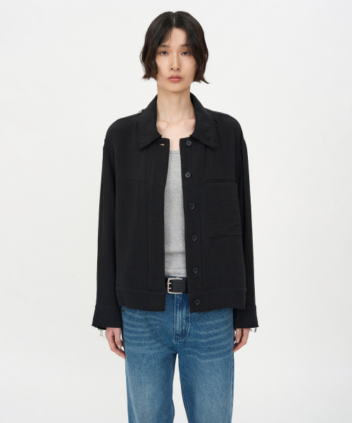 INSILENCE WOMEN(インサイレンスウーマン)の「ダブルガーゼカットオフジャンパー BLACK(その他アウター・レディース・その他・SMALL/MEDIUM)」の9枚目の写真
