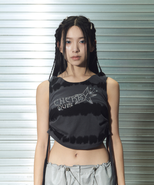 CHERRYQUIRI(チェリーキュリー)の「gem stone shirring top - charcoal(Tシャツ/カットソー・レディース・その他・FREE)」の2枚目の写真