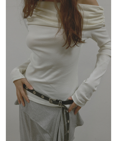 ASURA(アスラ)の「GRACE SHIRRING T (IVORY)(Tシャツ/カットソー・レディース・その他・OS)」の6枚目の写真