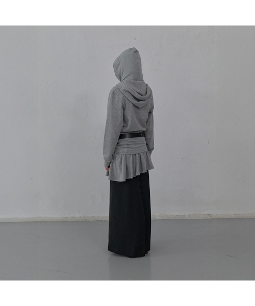 LCDC TM(エルシーディーシーティーエム)の「SHIRRING DETAIL ZIP-UP HOODIE (MELANGE GREY)(パーカー・レディース・その他・SMALL/MEDIUM)」の3枚目の写真
