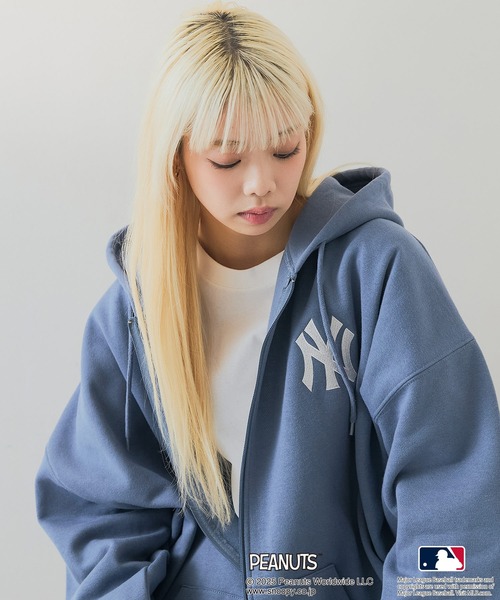 PEANUTS（ピーナッツ）の「【PEANUTS×MLB】オリジナルデザイン フルジップパーカー ヤンキース ドジャース カブス キャラクター（パーカー・メンズ・ブラック系その他/ブラック系その他3/ベージュ系その他3/ブルー系その他2/グレー系その他/グレー系その他2・X-LARGE/LARGE/MEDIUM）」の6枚目の写真