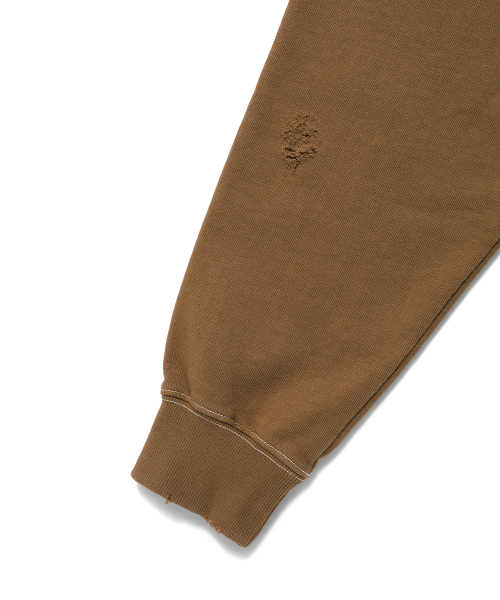 Cavish（カビシ）の「DAMAGED APPLIQUE ZIP UP HOODIE BROWN(CV2EFUM481A)（パーカー・レディース・ブラウン・SMALL/MEDIUM/LARGE/X-LARGE）」の7枚目の写真