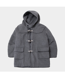SOME PLACE（サムプレイス）の「フードブレンドメルトンバルマカンステディダッフルハーフコートパディッドジャケット[グレー]（チェスターコート）」
