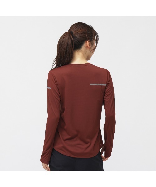 TIGORA（ティゴラ）の「ティゴラ TIGORA ランニング グラフィック長袖Tシャツ（Tシャツ/カットソー・レディース・ラベンダー/ブラウン/ブラック・S/M/L/XL）」の4枚目の写真