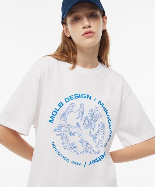 MATCHGLOBE(マッチグローブ)の「タイガーサークルドローイングボックスT(ホワイト)(Tシャツ/カットソー・レディース・その他・FREE)」の2枚目の写真