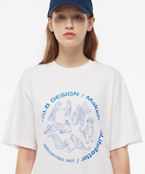 MATCHGLOBE(マッチグローブ)の「タイガーサークルドローイングボックスT(ホワイト)(Tシャツ/カットソー・レディース・その他・FREE)」の4枚目の写真