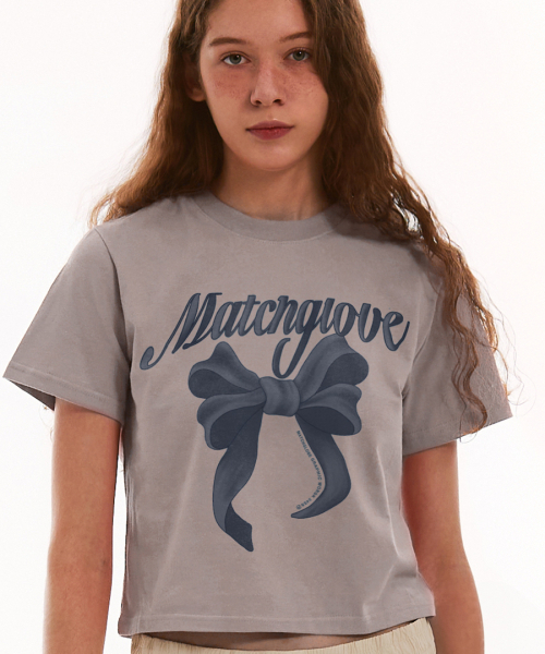 MATCHGLOBE(マッチグローブ)の「ビッグリボンクロップTシャツ(ベージュ)(Tシャツ/カットソー・レディース・その他・FREE)」の3枚目の写真