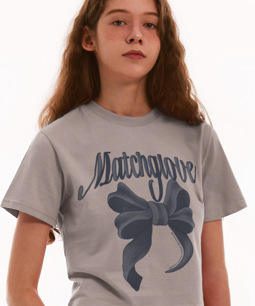 MATCHGLOBE(マッチグローブ)の「ビッグリボンクロップTシャツ(ベージュ)(Tシャツ/カットソー・レディース・その他・FREE)」の4枚目の写真