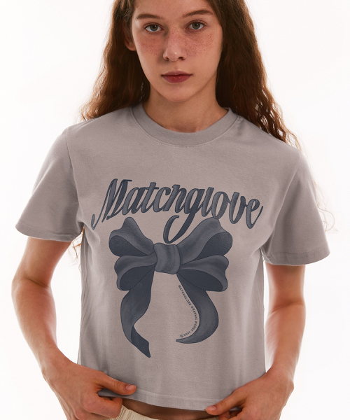 MATCHGLOBE(マッチグローブ)の「ビッグリボンクロップTシャツ(ベージュ)(Tシャツ/カットソー・レディース・その他・FREE)」の6枚目の写真