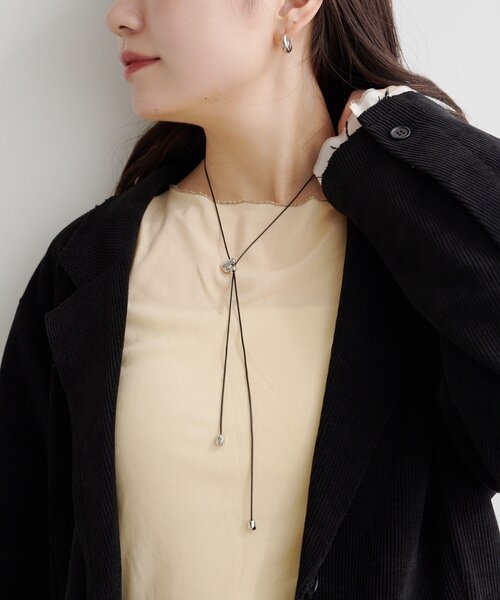 Kastane(カスタネ)の「【2WAY/fiw.】フラワーループタイチョーカー(チョーカー・レディース・ブラック・FREE)」の9枚目の写真