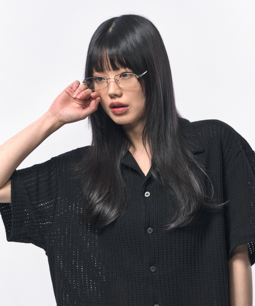 C WEAR BY THE GENIUS(シーウェアバイザジーニアス)の「クロシェニットハーフシャツブラック(シャツ/ブラウス・メンズ・その他・LARGE/MEDIUM/X-LARGE)」の2枚目の写真