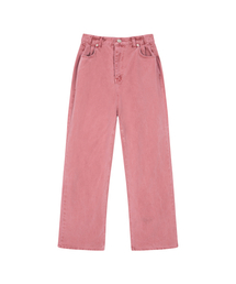 Washed tuck pocket pants - pink