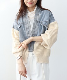 Jines（ジネス）の「デニムドッキングカーディガン（デニムジャケット）」