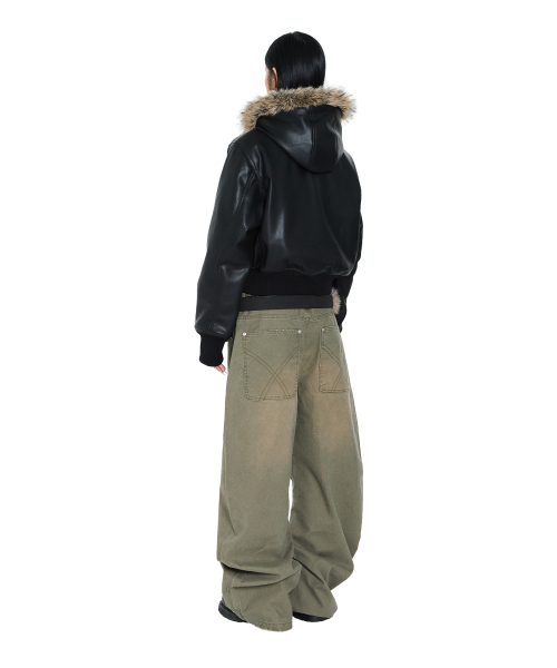 AAKAM(アーカム)の「Hooded Fur Leather Jacket (Black)(ライダースジャケット・レディース・その他・1/2)」の5枚目の写真