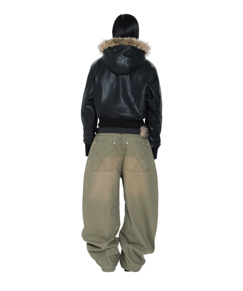 AAKAM(アーカム)の「Hooded Fur Leather Jacket (Black)(ライダースジャケット・レディース・その他・1/2)」の6枚目の写真