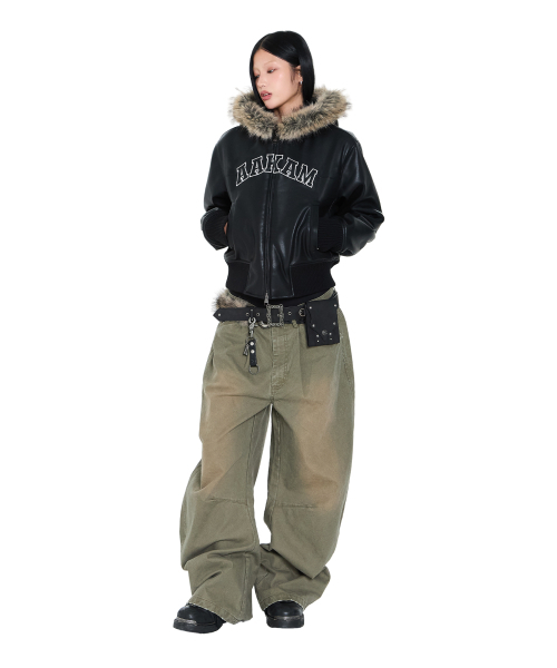 AAKAM(アーカム)の「Hooded Fur Leather Jacket (Black)(ライダースジャケット・レディース・その他・1/2)」の7枚目の写真