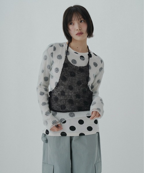 FEKETE（フェケテ）の「polka dot long sleeve tee / ドットロンT（Tシャツ/カットソー・レディース・ホワイト・LARGE/MEDIUM/SMALL）」の18枚目の写真