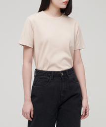 ウィメンズベーシッククルーネックTシャツ[ライトベージュ]
