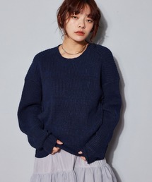 mysty woman | 切り替えアウトリンキングニット 640159(ニット/セーター)