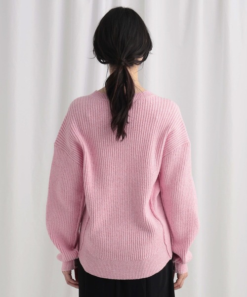 mysty woman（ミスティウーマン）の「切り替えアウトリンキングニット 640159（ニット/セーター・レディース・オフホワイト/ネイビー/ピンク・FREE）」の10枚目の写真