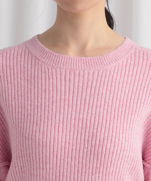 mysty woman（ミスティウーマン）の「切り替えアウトリンキングニット 640159（ニット/セーター・レディース・オフホワイト/ネイビー/ピンク・FREE）」の11枚目の写真