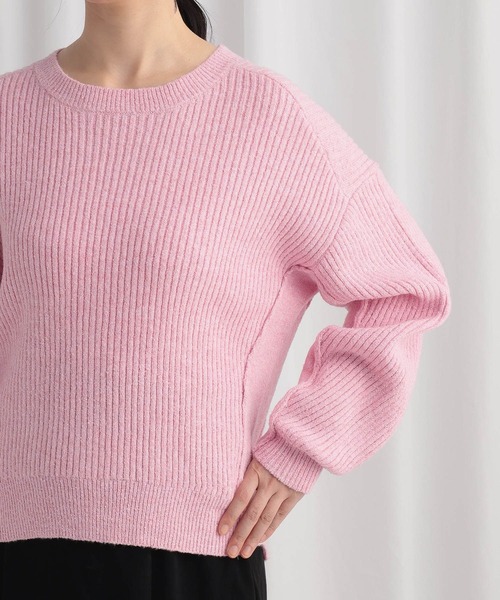 mysty woman（ミスティウーマン）の「切り替えアウトリンキングニット 640159（ニット/セーター・レディース・オフホワイト/ネイビー/ピンク・FREE）」の12枚目の写真