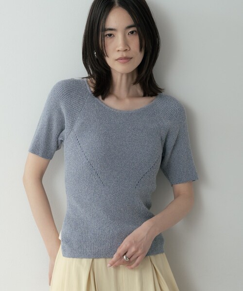 GALLEST(ギャレスト)の「バックカットアウトニット(ニット/セーター・レディース・ベージュ/ライトブルー・38)」の12枚目の写真