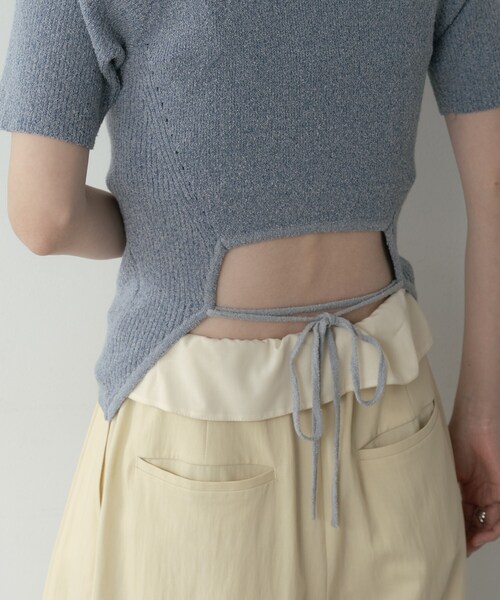 GALLEST(ギャレスト)の「バックカットアウトニット(ニット/セーター・レディース・ベージュ/ライトブルー・38)」の14枚目の写真