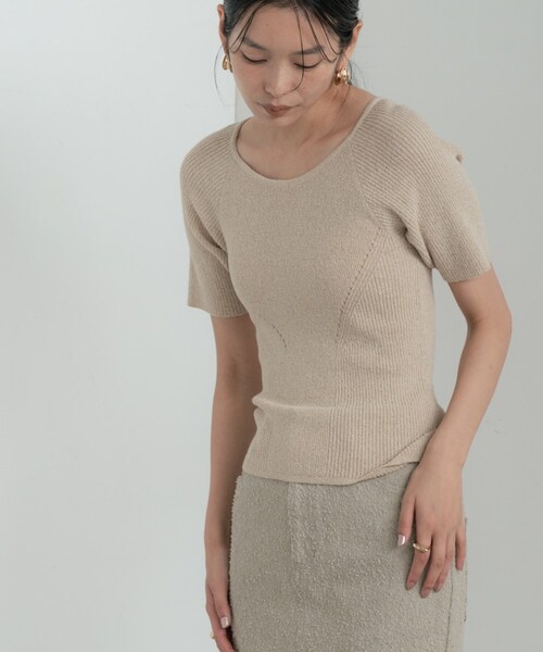 GALLEST(ギャレスト)の「バックカットアウトニット(ニット/セーター・レディース・ベージュ/ライトブルー・38)」の3枚目の写真