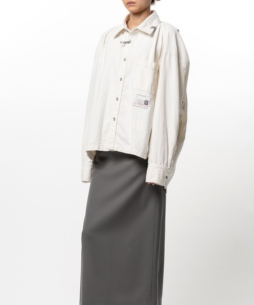 Maison MIHARA YASUHIRO(メゾンミハラヤスヒロ)の「Vest Combined Denim Shirt(シャツ/ブラウス・レディース・ホワイト/インディゴブルー・36/38)」の4枚目の写真