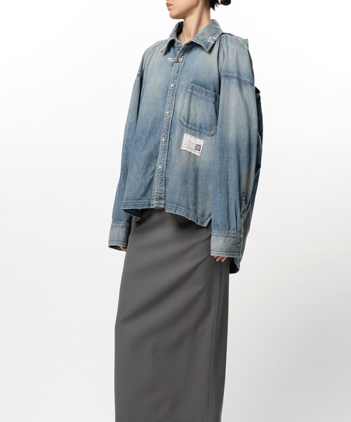 Maison MIHARA YASUHIRO(メゾンミハラヤスヒロ)の「Vest Combined Denim Shirt(シャツ/ブラウス・レディース・ホワイト/インディゴブルー・36/38)」の12枚目の写真