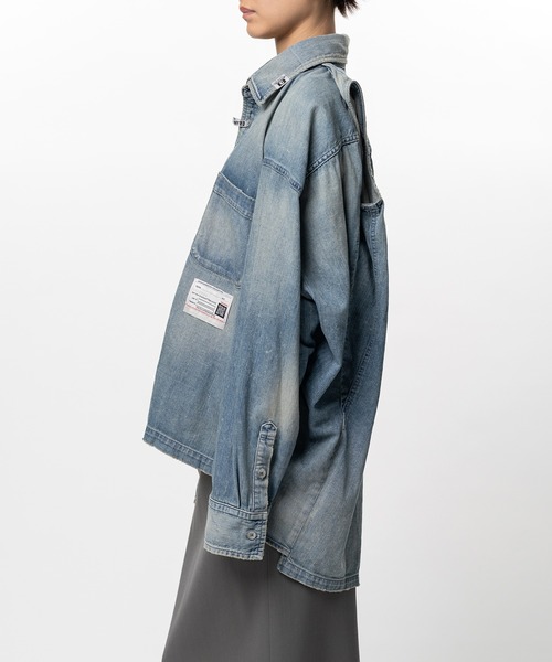 Maison MIHARA YASUHIRO(メゾンミハラヤスヒロ)の「Vest Combined Denim Shirt(シャツ/ブラウス・レディース・ホワイト/インディゴブルー・36/38)」の14枚目の写真