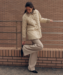 RELAX QUILTED WORK JK_BEIGE