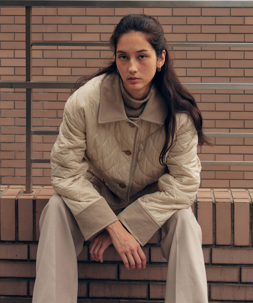 OCTETTE(オテット)の「RELAX QUILTED WORK JK_BEIGE(ダウンジャケット/コート・レディース・ベージュ・FREE)」の2枚目の写真