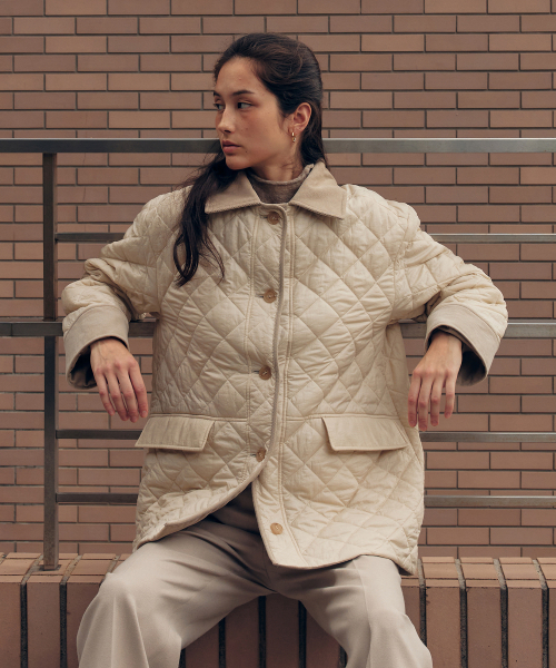 OCTETTE(オテット)の「RELAX QUILTED WORK JK_BEIGE(ダウンジャケット/コート・レディース・ベージュ・FREE)」の3枚目の写真