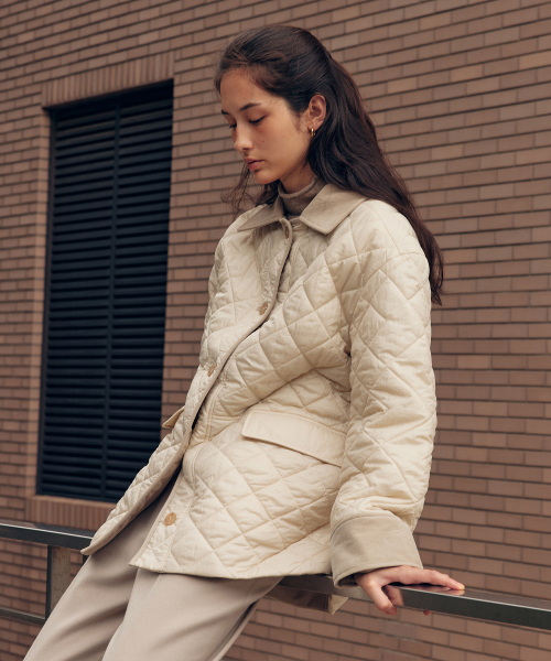 OCTETTE(オテット)の「RELAX QUILTED WORK JK_BEIGE(ダウンジャケット/コート・レディース・ベージュ・FREE)」の5枚目の写真