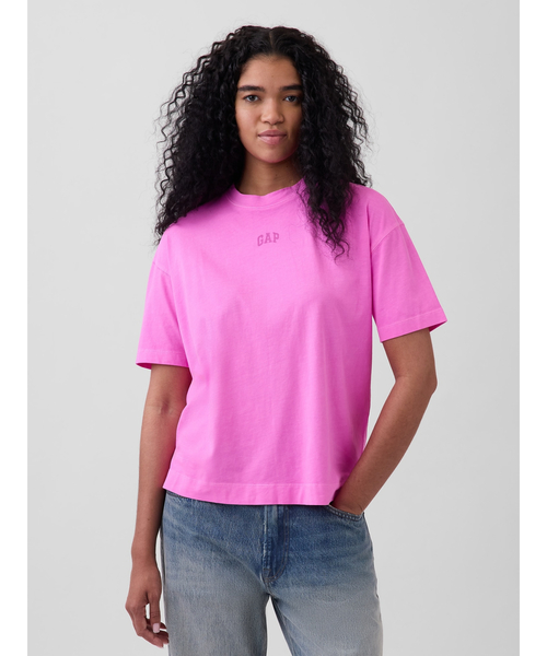 GAP(ギャップ)の「オーガニックコットン ヴィンテージソフト アスレチック GAPロゴ チュニックTシャツ(Tシャツ/カットソー・レディース・ホワイト/イエロー/ライトブルー/ブラック/ブルー/ピンク・XS/M/XL/S/L/XXS)」の14枚目の写真