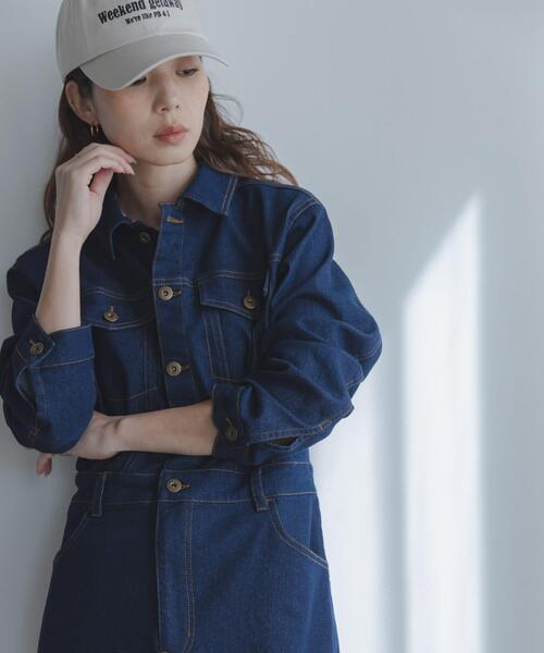 URBAN RESEARCH Sonny Label(アーバンリサーチサニーレーベル)の「デニムジャンパースカート(ワンピース・レディース・ブラック/インディゴブルー・38/36)」の4枚目の写真