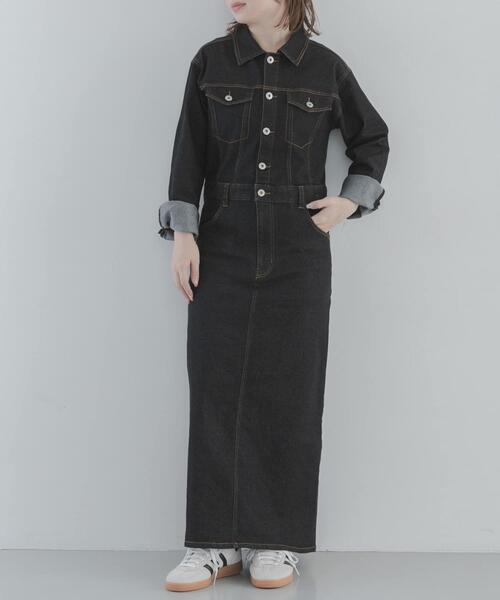 URBAN RESEARCH Sonny Label(アーバンリサーチサニーレーベル)の「デニムジャンパースカート(ワンピース・レディース・ブラック/インディゴブルー・38/36)」の16枚目の写真