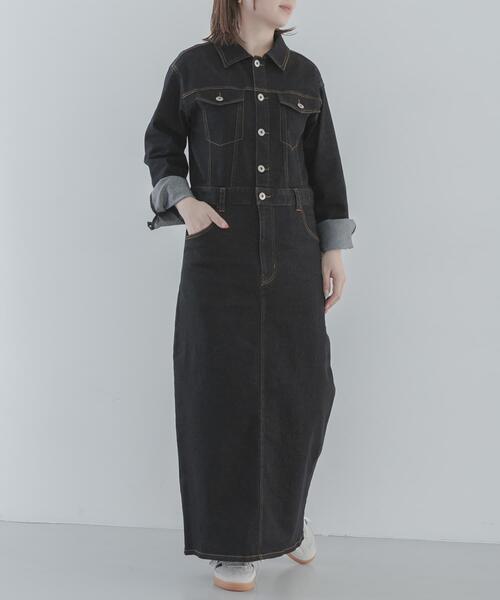 URBAN RESEARCH Sonny Label(アーバンリサーチサニーレーベル)の「デニムジャンパースカート(ワンピース・レディース・ブラック/インディゴブルー・38/36)」の17枚目の写真