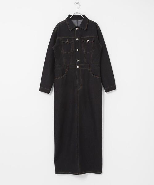 URBAN RESEARCH Sonny Label(アーバンリサーチサニーレーベル)の「デニムジャンパースカート(ワンピース・レディース・ブラック/インディゴブルー・38/36)」の20枚目の写真