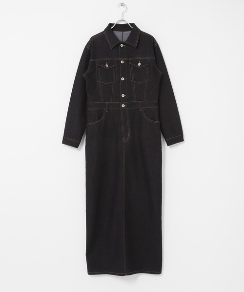 URBAN RESEARCH Sonny Label(アーバンリサーチサニーレーベル)の「デニムジャンパースカート(ワンピース・レディース・ブラック/インディゴブルー・38/36)」の19枚目の写真