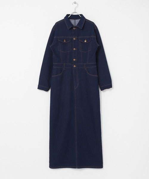 URBAN RESEARCH Sonny Label(アーバンリサーチサニーレーベル)の「デニムジャンパースカート(ワンピース・レディース・ブラック/インディゴブルー・38/36)」の20枚目の写真