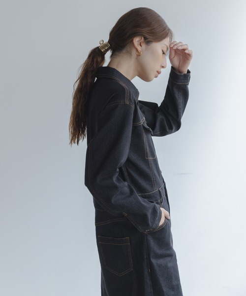 URBAN RESEARCH Sonny Label(アーバンリサーチサニーレーベル)の「デニムジャンパースカート(ワンピース・レディース・ブラック/インディゴブルー・38/36)」の5枚目の写真